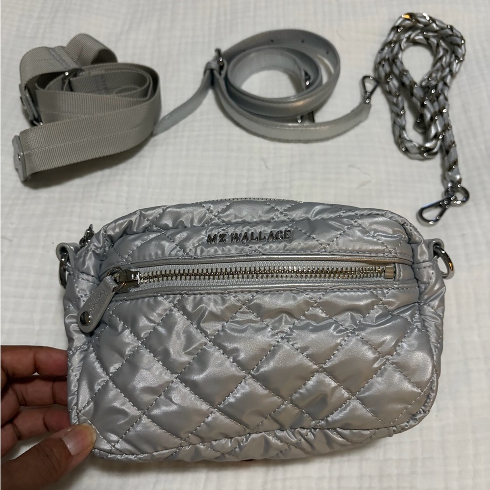 MZ Wallace Mini Crosby Metallic silver bag - Picture 3 of 7